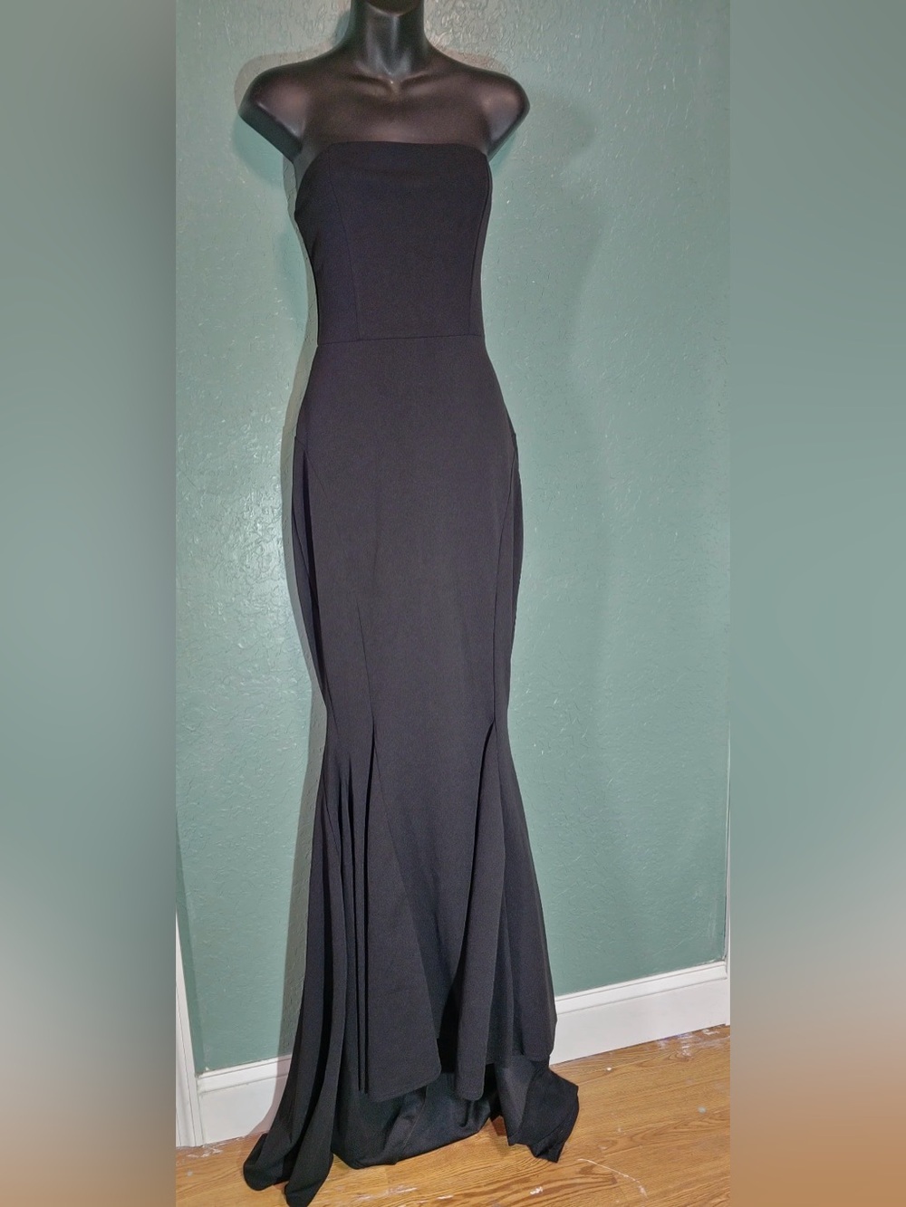 Club L London Black Strapless Mermaid Maxi Gown US 6
